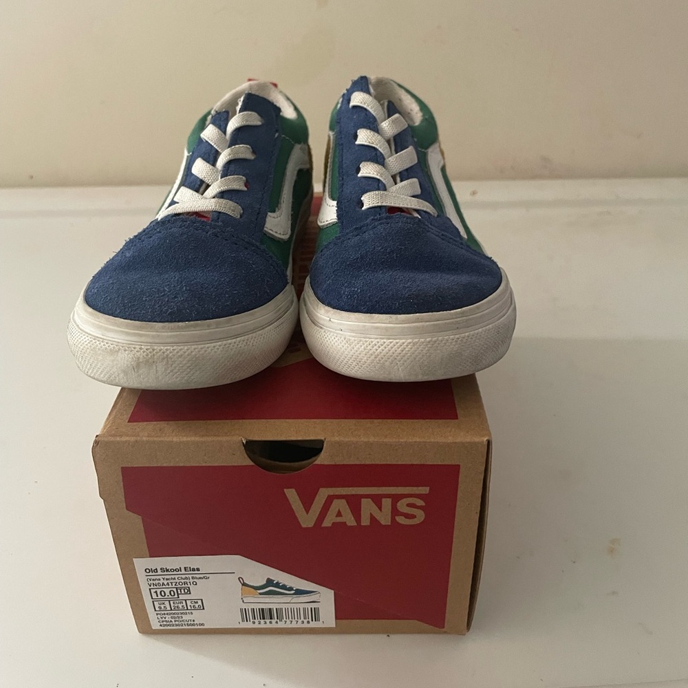Multicolored toddler boys Vans.